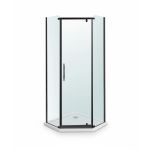 Leziter Celtic 90x90 cm cabină de duș pentagonală cu tavă de duș negru Mobalis Homvera