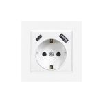 Leziter Priză Nova cu conector USB cu cadru alb Mobalis Homvera