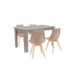 Leziter Set de masă Zara 4 1 bej-stejar York Mobalis Homvera