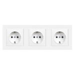 Leziter Ștecher cu împământare Nova III cu cadru alb Mobalis Homvera