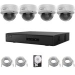 Sistem supraveghere IP Hikvision Hiwatch, 4 camere 4MP, PoE, DVR, Accesorii incluse SafetyGuard Surveillance