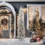 Brad de Crăciun artificial Verde 210 cm PVC și oțel și plastic GartenMobel Dekor