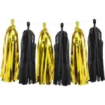 Ghirlanda franjuri pentru decorat auriu si negru 12 buc 30 cm StarHome GiftGalaxy