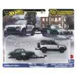HOT WHEELS TRANSPORTATOR LAND ROVER DEFENDER 110 2023 CU MASINUTA JAGUAR MK1 SCARA 1 LA 64 SuperHeroes ToysZone