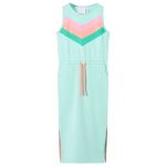 Rochie pentru copii cu șnur în talie, verde mentă deschis, 104 GartenMobel Dekor