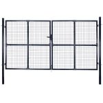 Poartă de grădină din plasă, oțel galvanizat, gri, 300x200 cm GartenMobel Dekor