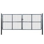 Poartă de grădină din plasă, oțel galvanizat, gri, 400x150 cm GartenMobel Dekor