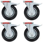 Roți pivotante cu frâne duble, 4 buc., 200 mm GartenMobel Dekor