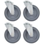 Roți pivotante cu gaură pentru șurub, 4 buc., 125 mm GartenMobel Dekor