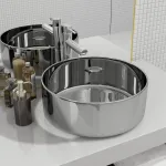 Chiuvetă de baie, argintiu, 40 x 15 cm, ceramică GartenMobel Dekor