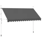 Copertină retractabilă manual, antracit, 400 cm GartenMobel Dekor