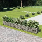Strat înălțat gabion, 450 x 50 x 50 cm, oțel galvanizat GartenMobel Dekor