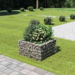 Strat înălțat gabion, 90 x 90 x 50 cm, oțel galvanizat GartenMobel Dekor