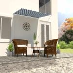 Copertină retractabilă, albastru și alb, 150 x 150 cm GartenMobel Dekor