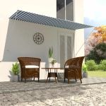 Copertină retractabilă, albastru și alb, 300 x 150 cm GartenMobel Dekor
