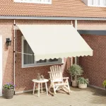 Copertină retractabilă manual, crem, 300 cm GartenMobel Dekor