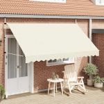Copertină retractabilă manual, crem, 350 cm GartenMobel Dekor