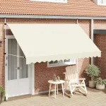 Copertină retractabilă manual, crem, 350 cm GartenMobel Dekor