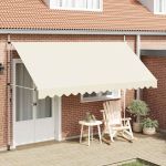Copertină retractabilă manual, crem, 400 cm GartenMobel Dekor