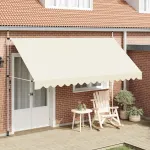Copertină retractabilă manual, crem, 400 cm GartenMobel Dekor