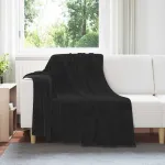Pături de aruncat 6 pcs Negru 150 x 200 cm Molton GartenMobel Dekor