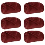 Pături de aruncat 6 pcs Roșu Bordeaux 130 x 150 cm Molton GartenMobel Dekor
