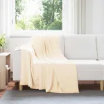 Pătura de aruncat Crem 170 x 130 cm Molton GartenMobel Dekor