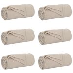 Pături de aruncat 6 pcs Bej 200 x 150 cm Molton GartenMobel Dekor
