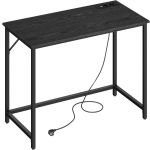 VASAGLE Birou cu iluminare LED, priza incorporata, 2 USB, 50x100x76 cm, negru Household NewTrend