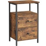 VASAGLE Noptiera cu 2 sertare pentru dormitor, design industrial, 28x38x60cm, maro si negru Household NewTrend