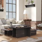 Mese cafea 2 buc. gri extralucios 111,5x50x33 cm lemn compozit GartenMobel Dekor