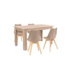 Leziter Set de masă Zara 4 1 bej-stejar Sonoma Mobalis Homvera