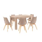 Leziter Set de masă Zara 6 1 bej-stejar Sonoma Mobalis Homvera