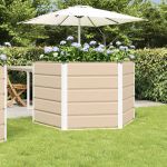 Jardinieră Creme 129 x 129 x 75 cm Oțel GartenMobel Dekor