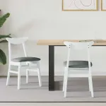 Scaune de dining 2 pcs Alb 42 x 47.5 x 81 cm GartenMobel Dekor