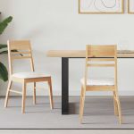 Scaune de dining 2 pcs natural 43 x 54 x 89 cm GartenMobel Dekor