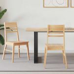 Scaune de dining 2 pcs natural 43 x 54 x 89 cm GartenMobel Dekor