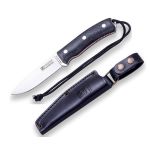 Cutit Joker Bushcrafter cu teaca piele, lama otel inox 10.5 cm, maner micarta OutsideGear Venture