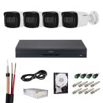 Sistem de supraveghere Dahua, Functii inteligente, 4 camere 4K 8MP, Infrarosu 80m, Microfon, DVR 4 canale, Accesorii montaj incluse SafetyGuard Surveillance