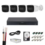 Sistem de supraveghere Dahua, Functii inteligente, 4 camere 4K 8MP, Infrarosu 80m, Microfon, DVR 4 canale, Accesorii montaj incluse SafetyGuard Surveillance