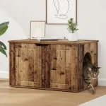 Casa pentru pisici Lemn vechi 85 x 55 x 53,5 cm Lemn compozit GartenMobel Dekor