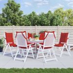 Perne scaun cu spătar înalt, 6 buc, roșu, țesătură Oxford GartenMobel Dekor