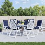 Perne scaun spătar înalt 6 buc., bleumarin, țesătură Oxford GartenMobel Dekor