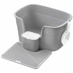 FEANDREA Litiera pisici XL cu pereti inalti, colector de nisip si cutie depozitare, 64x44x33 cm, gri Household NewTrend