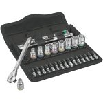 Set clichet Zyklop 1/4" plus chei tubulare si biti, 28 piese WERA 05004018001 HardWork ToolsRange