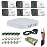 Sistem supraveghere Hikvision, 6 camere 3K 5MP, Dual Light 40m, Microfon, DVR 8 canale, Accesorii montaj incluse, Vizualizare pe mobil SafetyGuard Surveillance