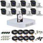 Sistem supraveghere Hikvision HiWatch, Functii inteligente, 8 camere, 5MP, IR 20m, DVR 8 canale, Accesorii montaj incluse, HDD 1TB SafetyGuard Surveillance