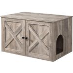 FEANDREA Cusca pentru pisici tip comoda, cu usi si perete despartitor, 80x53x50cm, gri Household NewTrend