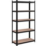 SONGMICS Raft de depozitare metalic, cu rafturi din MDF, 5 polite, max. 875 kg, 180x90x40cm, negru Household NewTrend
