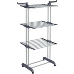 SONGMICS Uscator vertical pentru rufe, mobil si pliabil, cu doua umerase, 64x126x172 cm, sarcina 35kg Household NewTrend